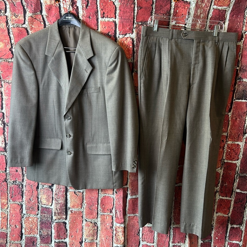 Bert Pulitzer 2 PC light Gray wool blended Suit Blazer Men 44R